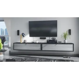 Vladon Lana Lowboard 120 x 29 x 37 cm Schwarz matt/MDF