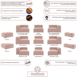 OTTO home Ecksofa OTTO HOME "XL HAILY L-Form, Modularsofa extra tief, Sitztiefe 100/130 cm", rot (coral), B:260cm H:72cm T:160cm, 100% Polyester, Sofas, Ecksofa, als Modul oder separat verwendbar, für individuelle Zusammenstellung