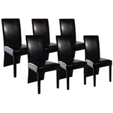 vidaXL Esszimmerstuhl Esszimmerstühle 6 Stk. Schwarz Kunstleder (6 St) schwarz