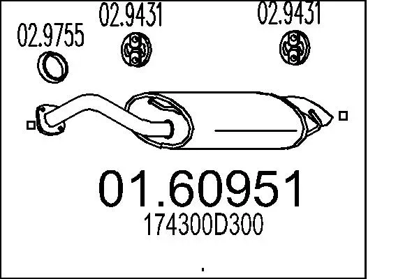 MTS Endschalldämpfer 0160951 für TOYOTA