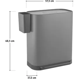 Svita MLT2X30 Mülleimer Treteimer 60l 2 Fächer mit Deckel Weiß