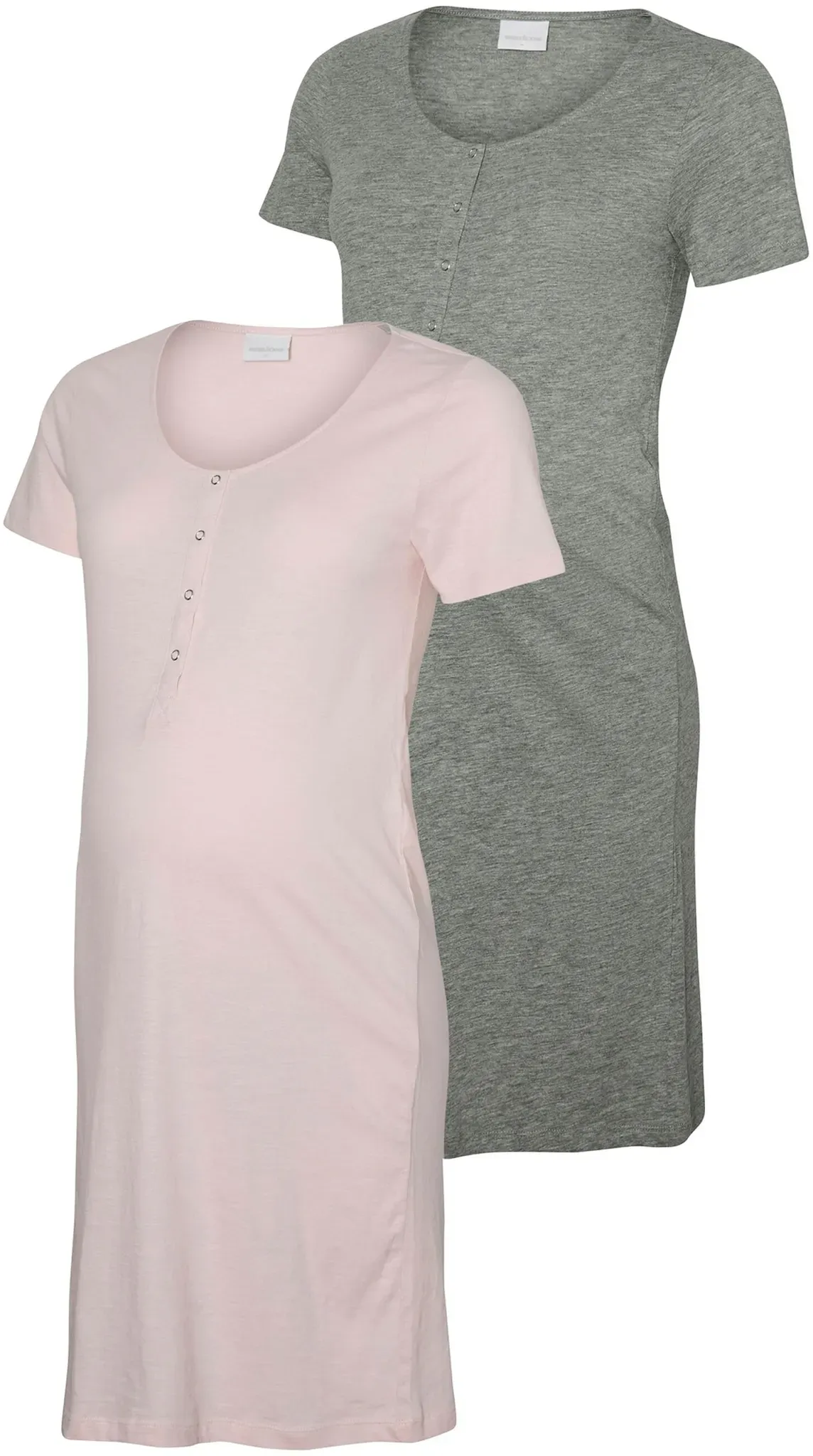 MAMALICIOUS® 2er-Pack Nachthemden MLMIRA, grau | rosa, L