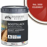WO-WE Lack Bootslack Schiffslack Parkettlack Yachtlack W400, 0,75-5L, Seidenglänzend, Lösemittelbasis rot