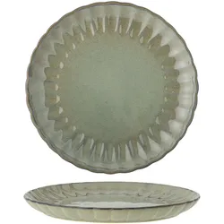 Bloomingville Latina Dessert-Teller, Steingut, Ø 20xH2 cm, grün