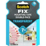 Scotch FIXTM TRANSPARENT doppelseitiges Klebeband 19,0 x 5,0 m, 1 Rolle