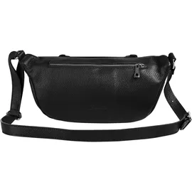 Samantha look Gürteltasche echt Leder, Made in Italy, schwarz