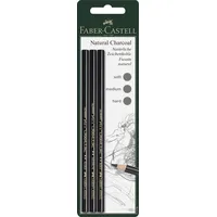 Faber-Castell Kohlestift PITT 3 St. schwarz