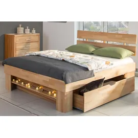 Home Affaire Stauraumbett HOME AFFAIRE "Triest", beige (kernbuche), B:205cm L:212cm, Betten, Stauraumbett, aus FSC-zertifizierter massive Buche