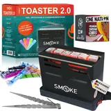 Smoke2u Toaster 2.0 | 800W Elektrischer Kohleanzünder Kohle Grill Kohlen Ofen mit Dreiseitiges-Hitzesystem, inkl. Gitterschutz, Zange, Hygienemundstücke, 6 min fertig - 8kg One Nation Shisha Kohle