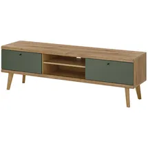 furn.design TV-Lowboard "Juna" in Salbei und Eiche TV Unterschrank skandinavisch 160 x 50 cm,