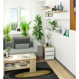 Akord Cl3 Sonoma-Eiche 40 cm 3 Schubladen Front Weiß B40 x H57 x T35 cm