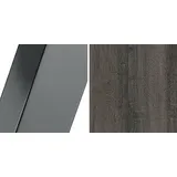 Feldmann-Wohnen Esstisch Elve (mit 1 Erweiterungsstück und Metallgestell, 1-St., mit 1 Erweiterungsstück, Metallrahmen und Metallgestell), 100/138x100cm ausziehbar Sherman Eiche Anthrazit grau