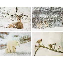 LED Bild WINTER MOMENTS - Leinwand auf Keilrahmen mit 40 LED Funkeleffekt 40x30 cm