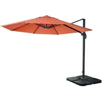 Mendler Gastronomie-Ampelschirm HWC-A96, Sonnenschirm, rund Ø 3m Polyester Alu/Stahl