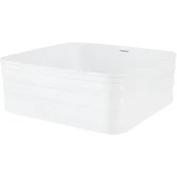LuxeBath Keramik Waschbecken Waschtisch Aufsatzwaschbecken Waschschale Weiß 390x390x150mm