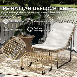 Outsunny Rattan Relaxsessel 93 x 93 x 80 cm weiß 1 St.