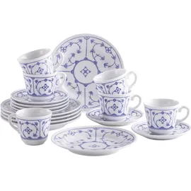Kahla Blau Saks Kaffeeservice 18-tlg. blau/strohblumenmuster