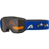 Alpina PINEY Kinderskibrille, black-blue matt, One Size