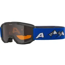 Alpina PINEY Kinderskibrille, black-blue matt, One Size