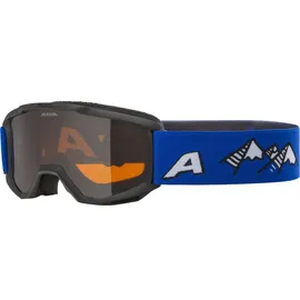 Alpina PINEY Kinderskibrille, black-blue matt, One Size