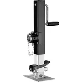 Wiltec Stützfuß 900 kg Kurbel seitlich Rohrhalterung, höhenverstellbare Anhängerstütze mit Fußpedal, Abstellstütze für Wohnwagen und Anhänger, Wohnwagenstütze mit Sicherungsstift