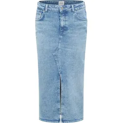 Maxirock MUSTANG "Style Eureka Denim Skirt", Damen, Gr. 29, blau (mittelblau), Denim/Jeans, 98% Baumwolle, 2% Elasthan, slim fit, Röcke