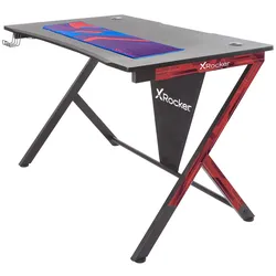 X Rocker Ocelot Carbon Gaming-Schreibtisch mit Mousepad & Kabelmanagement - blau/rot