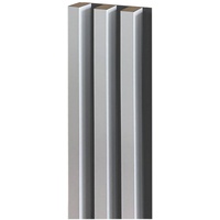 Clamaro 'Artem' 4 Lamellenwand Paneele mit je 3 Lamellen á 28x37 mm x 275 cm* | Holzlamellen vormontiert auf Rückwand für z.B. Akustikpaneele oder Wandpaneele | Weiß matt mit grauer Rückwand