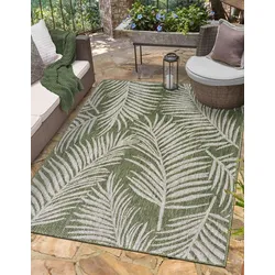 Myflair Möbel & Accessoires Teppich »Autumn«, rechteckig, 8 mm Höhe, Wendeteppich, Blätter Motiv, Outdoor geeignet, Balkon, Terrasse Myflair Möbel & Accessoires beige,grün B: 80 cm   1 St.
