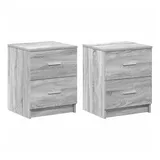 vidaXL Nachttische 2 Stk. mit 2 Schubladen Grau Sonoma 40x36x50 cm