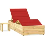 furnicato Garten-Sonnenliege 198 x 90 x 30-75 cm Rot