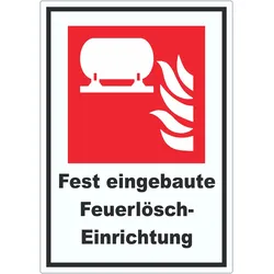 Fest eingebaute Feuerlösch-Einrichtung Aufkleber A7 (74x105mm)