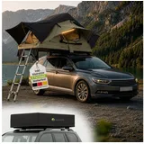 Juskys Autodachzelt Lago 120 x 210 cm Schwarz / Khaki