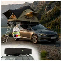 Juskys Autodachzelt Lago 120 x 210 cm Schwarz / Khaki