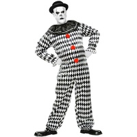 Karneval-Klamotten Harlekin Clown Pierrot Herren-Kostüm Narren Männer schwarz weiß