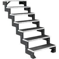 DOLLE Außentreppe Gardentop 7 Gitterroststufe 80 cm ohne Geländer