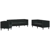 VidaXL Sofa Set Schwarz Samt vidaXL