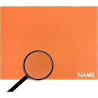 alles-meine.de GmbH XL große - Schreibtischunterlage/Unterlage - Größe & Modell & Farbwahl - 60 cm x 40 cm - Leder Effekt - orange - inkl. Name - abwischbar - rutschfest - Sch..