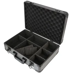 HMF 14502-02 Alu Transportkoffer, Kamerakoffer, Aufbewahrungskoffer, individuelle Facheinteilung, 46 x 15 x 33 cm