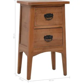 vidaXL Nachtschrank Tannenholz 40 x 29 x 68 cm Braun
