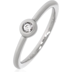 Xen, Ring, Ring mit 2 mm Weißtopas ca. 0,04 ct. rhodiniert, (56, 925 Silber)