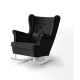 beautysofa Schaukelsessel Fabio Textil 82 x 103 x 108 cm Schwarz