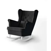 beautysofa Schaukelsessel Fabio Textil 82 x 103 x 108 cm Schwarz