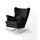 beautysofa Schaukelsessel Fabio Textil 82 x 103 x 108 cm Schwarz