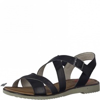 Jana Damen 8-8-28115-28 Flache Sandale, Black, 39 EU