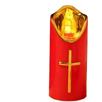 Flammenlose LED-Kerzen, batteriebetriebenes Licht, 5 × 12,5 cm, elektrische Gedenkkerzen, Grablichter, handgefertigte wiederverwendbare Skulptur, für Kirchen, Schlafzimmer, Garten, Weg