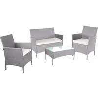 Mendler Gartenmöbel Set 3-tlg. Grau