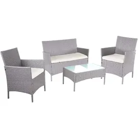 Mendler Gartenmöbel Set 3-tlg. Grau