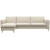 FLEXLUX Ecksofa »Fiore, Sitzaufbau mit hochwertigem Kaltschaum für mehr Sitzkomfort«, breite Armlehnen, L-Form, Füße Alu+ Eiche weiß