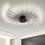 RRBEST LED Deckenleuchte Wohnzimmer,Wohnzimmerlampe Moderne Minimalistische Deckenlampe Innen Dekorative Deckenbeleuchtung für Wohnzimmer, Schlafzimmer und Büro(28 Köpfe, Schwarz)